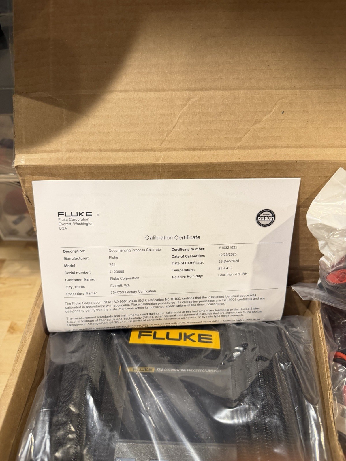 FLUKE 754 DOCUMENTING PROCESS CALIBRATOR (CALIBRATED 2025-2026 NEW SEALED