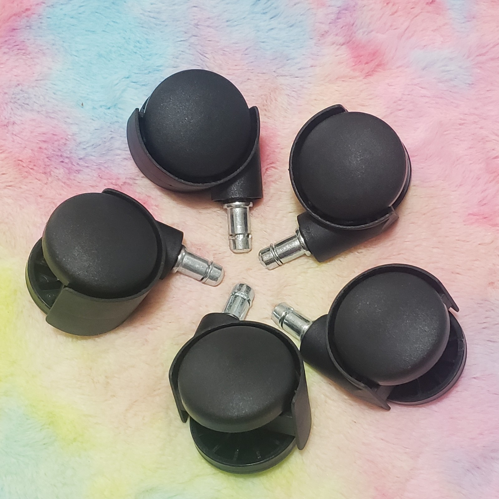 Office Chair Caster Wheels Replacement Set Of 5 Plastic New Open Box Mainstay