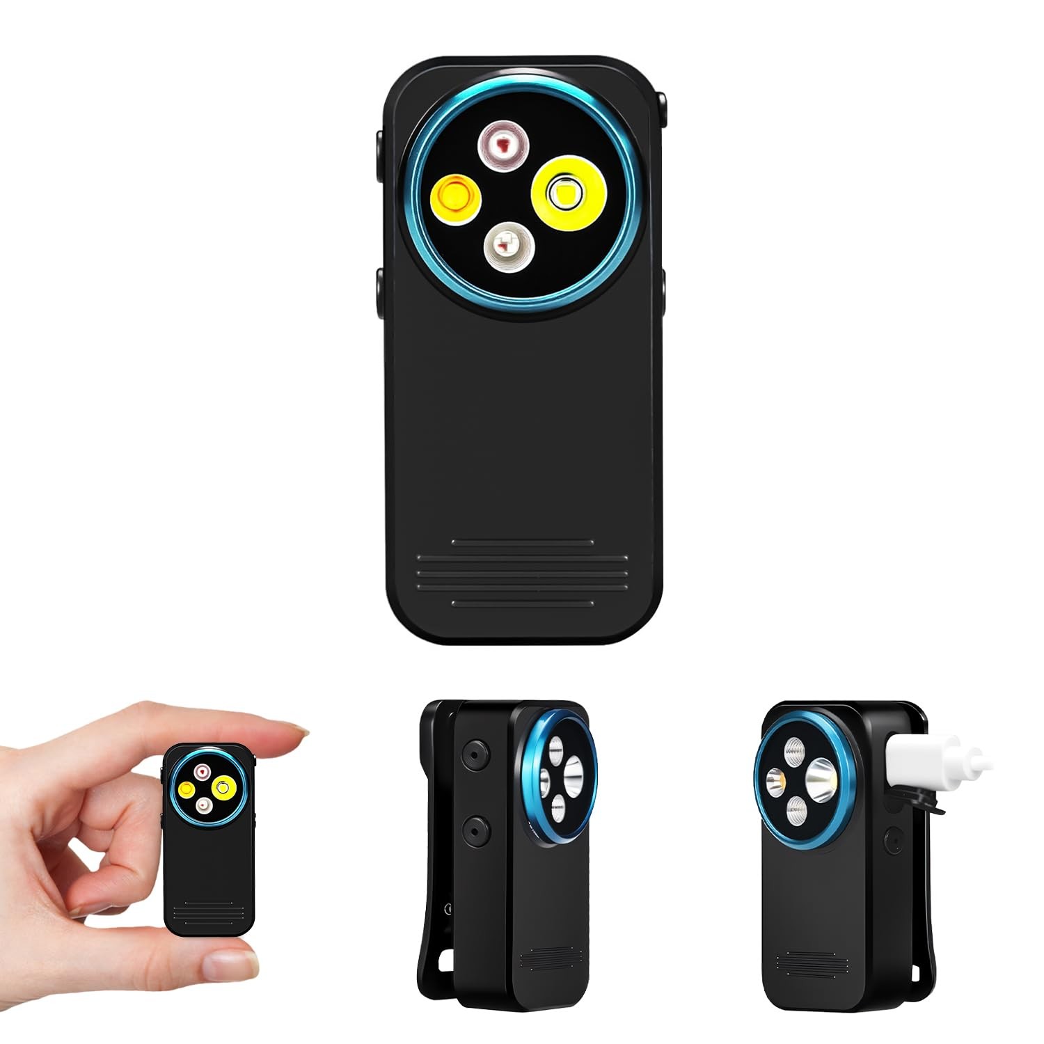 EDC Flashlight Clip-on Light, 600 Lumens Rechargeable Flashlight, Mini Pocket...