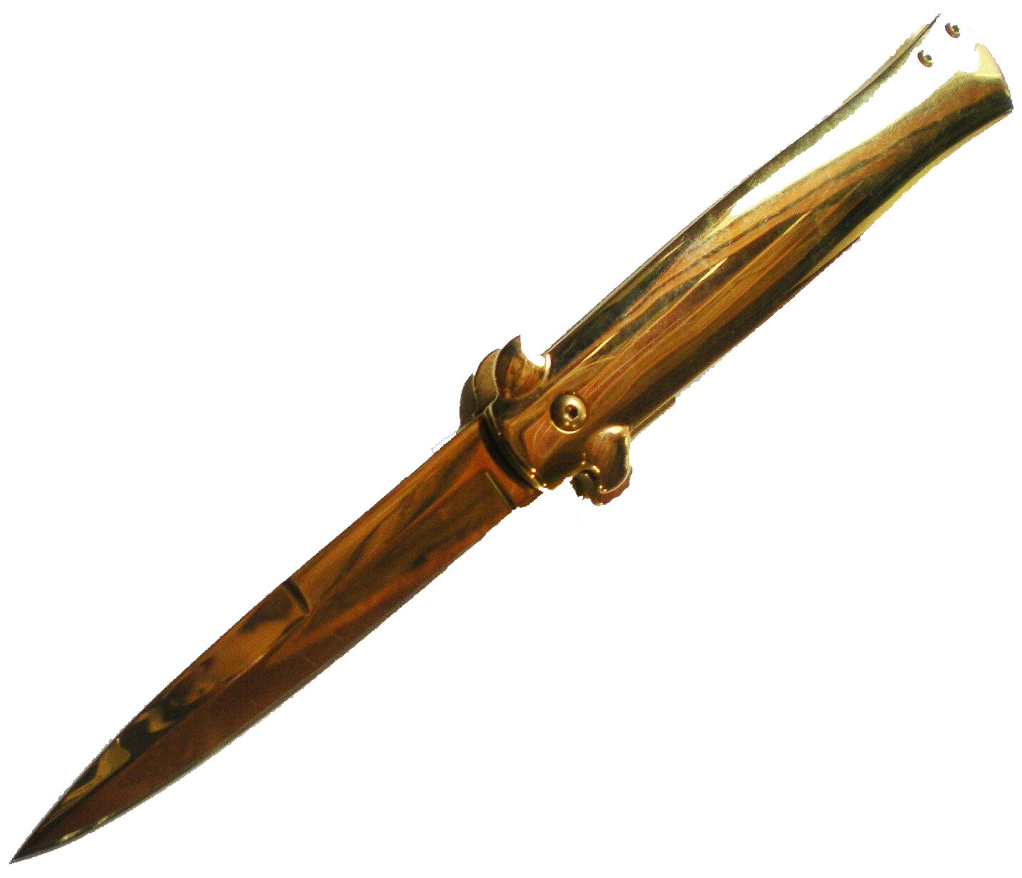 GOLD Handle & Blade Michael Corleone Assisted Open  Godfather Style Pocket Knife