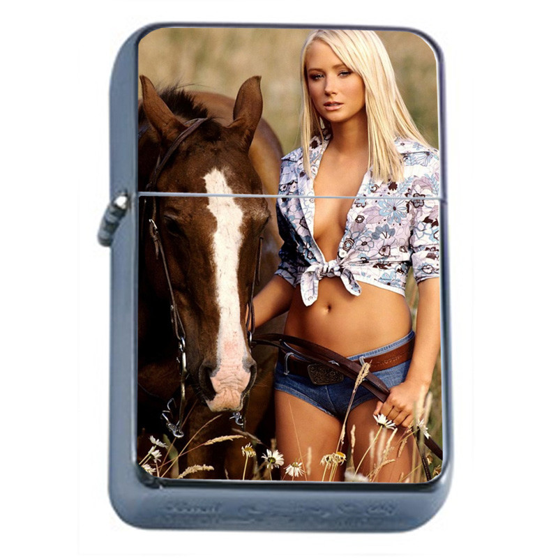Alabama Pin Up Girls Bama USA D14 Flip Top Oil Lighter Wind Resistant