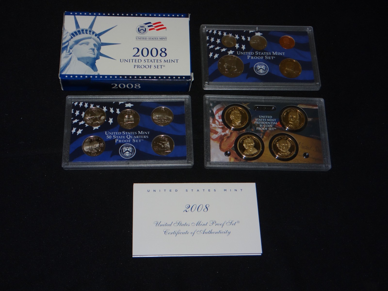 2008 S United States Mint ANNUAL 14 Coin Proof Set Original Box + COA As Issued