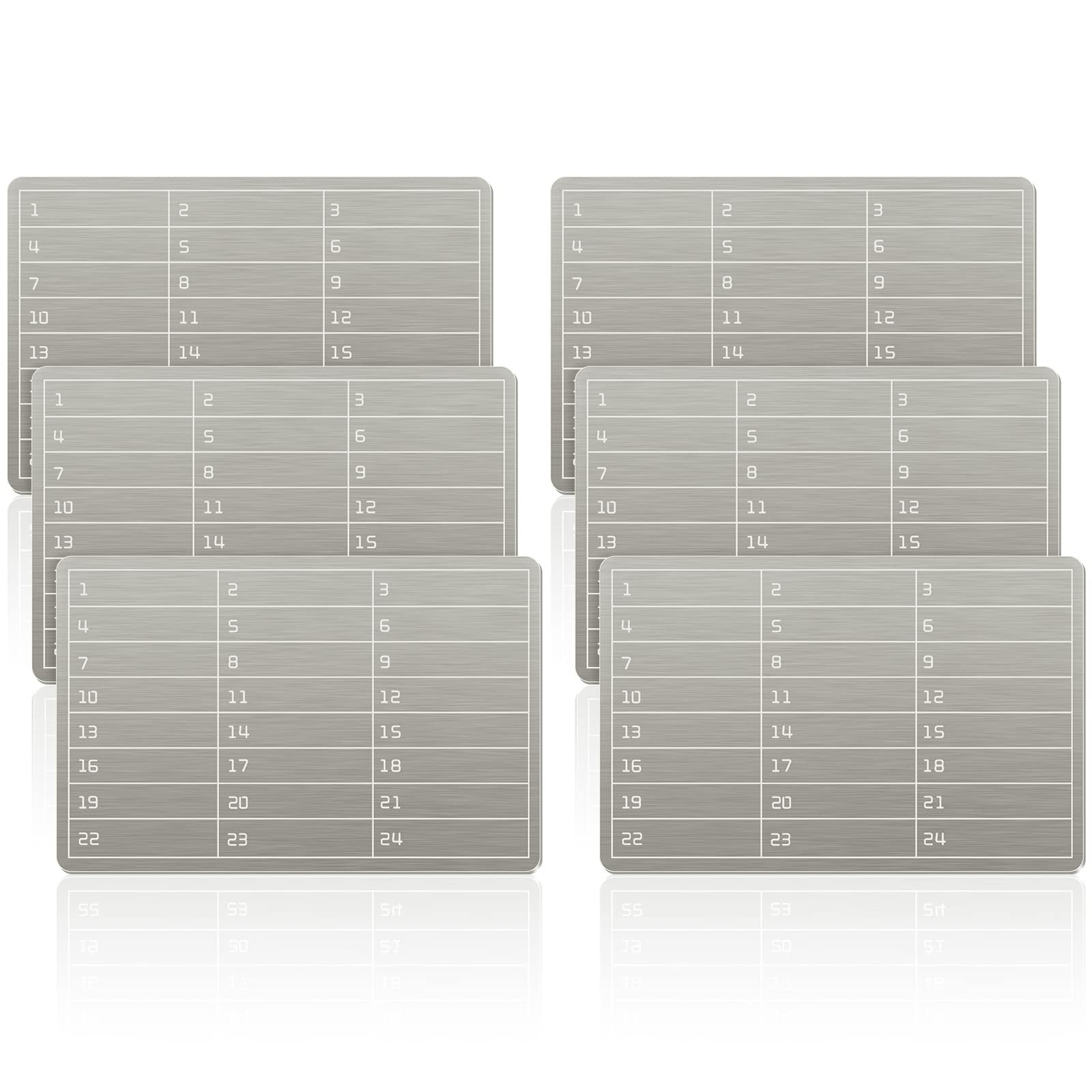 Moxweyeni 6 Pcs Plates Metal Wallet Crypto #50782, Stainless Steel