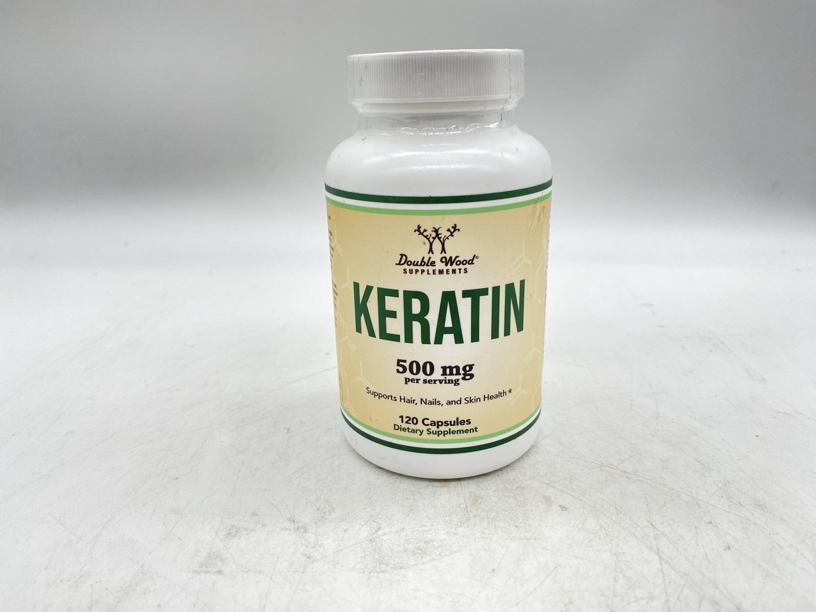 Double Wood Keratin Hair Growth Vitamin 500mg, 120 Pills for Hair Skin Nails