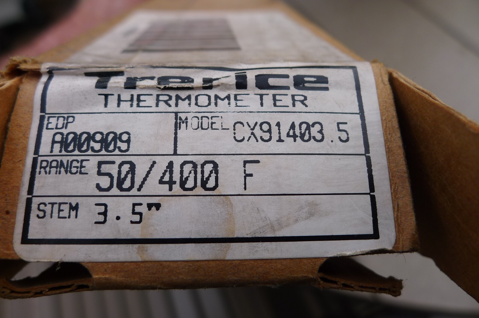 TRERICE 50-400F THERMOMETER CX914035, 12" SCALE