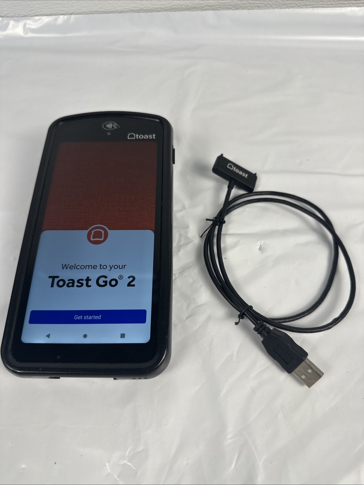 Toast Go 2 TG200 Handheld POS - Tested Working - Charging Cable - Case Damage