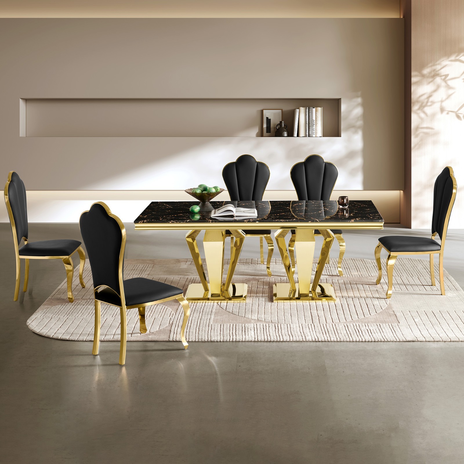Dining Table Set for 4 with Upholstered Chairs Luxury Kitchen Table Chairs Set