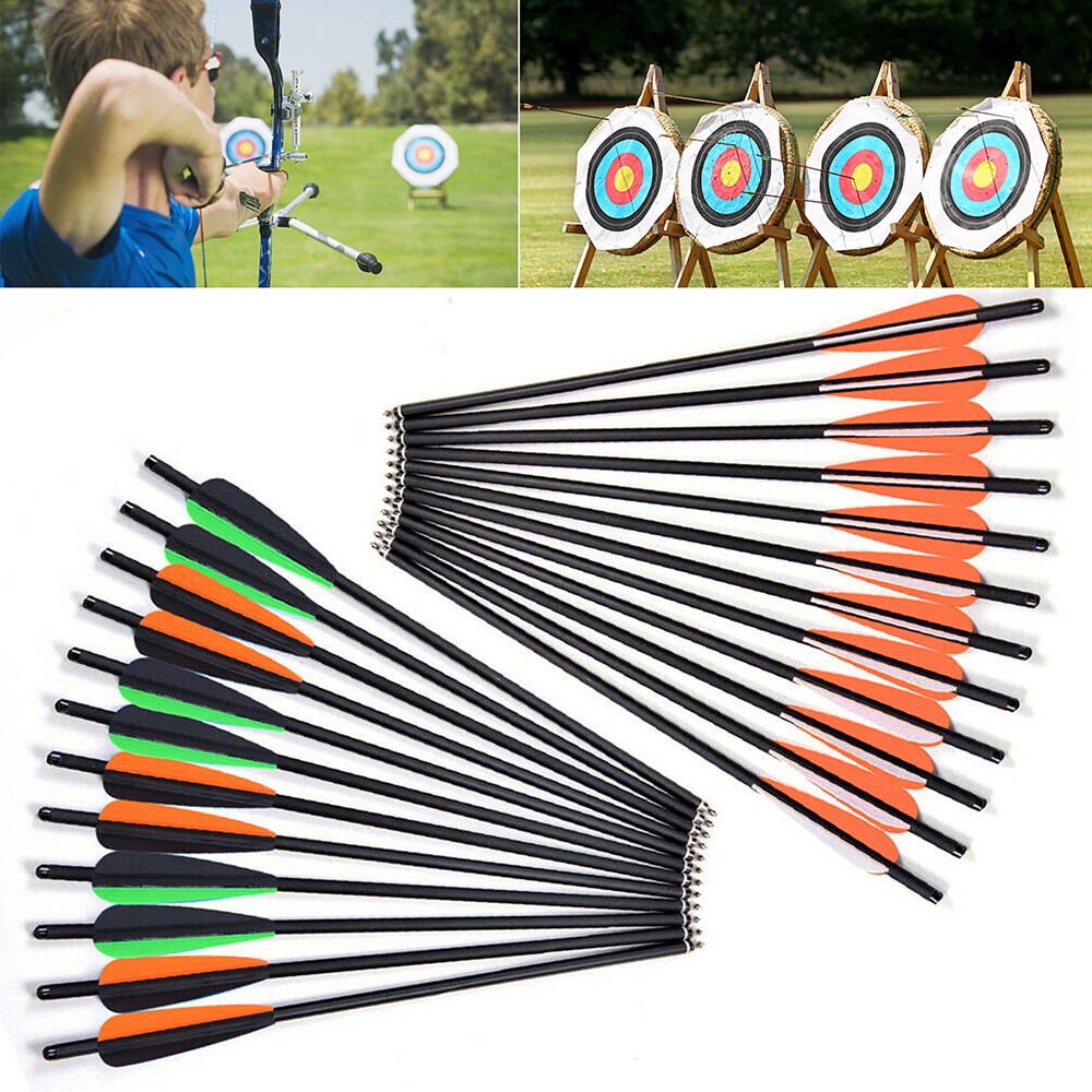 Carbon Look 20 Inch Crossbow Hunting Bolts 12pcs Removable Point
