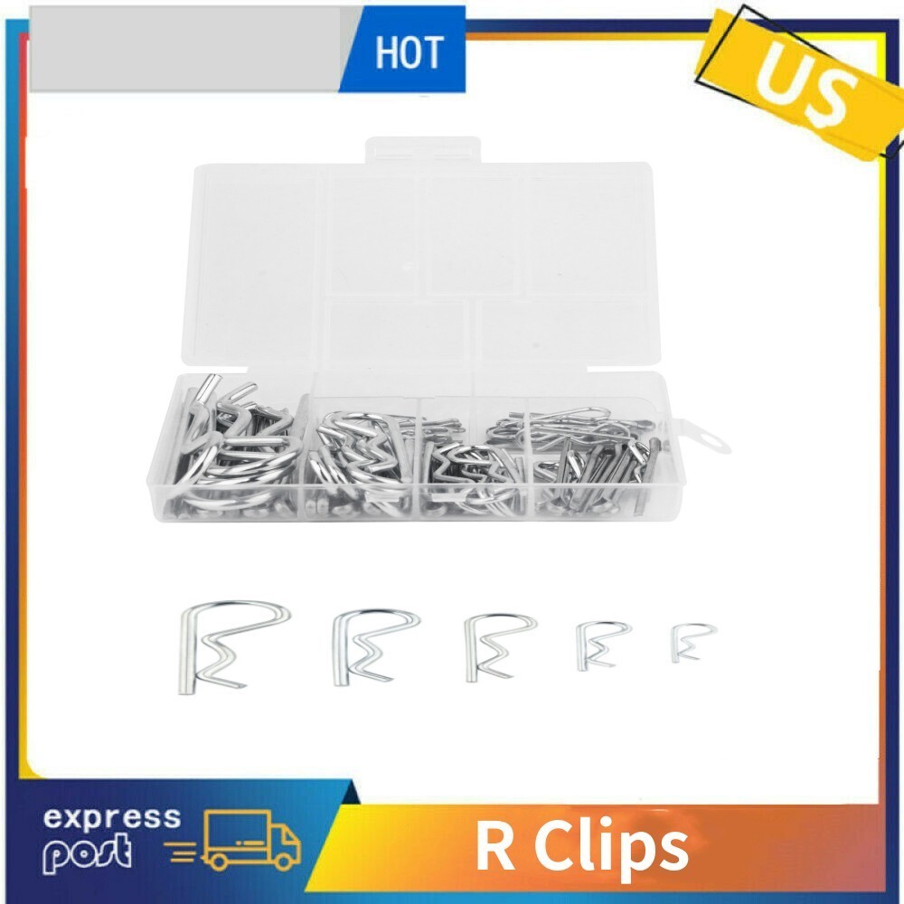 15/30/50/60/70/90Pcs Carbon Steel R Clips Spring Cotter Pin Assortment Kit