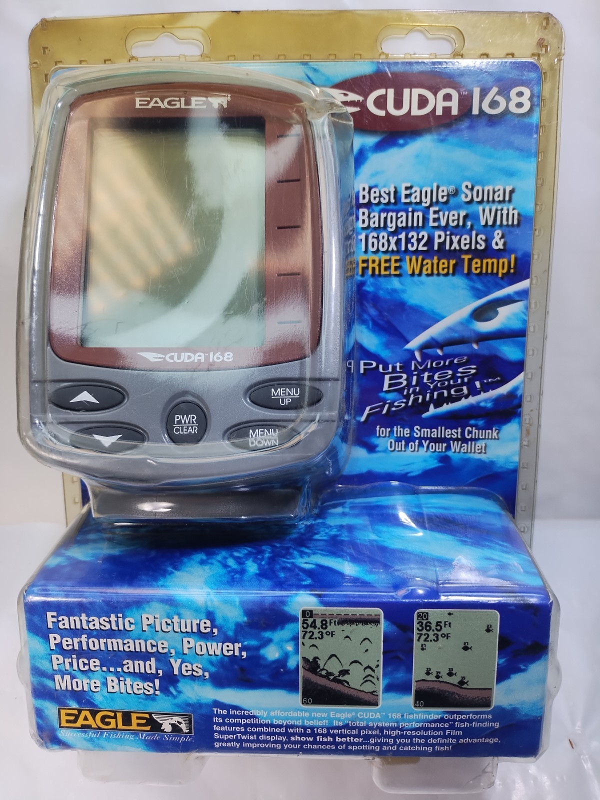 Eagle Cuda 168 Fish finder, Depth & Temp Sonar Sounder  Marine Boat - New Sealed