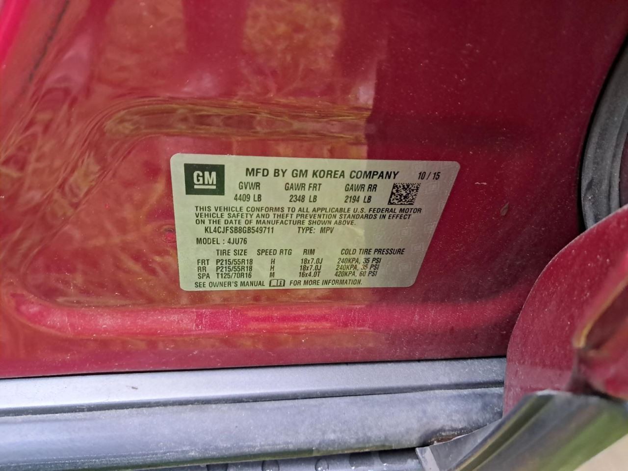 ENCORE 2016 Glove Box 4743216