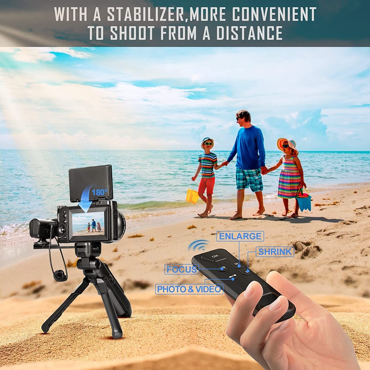 4k Digital Camera 48MP 16X W/ Vlogger Kit Microphone Remote Control Tripod Grip