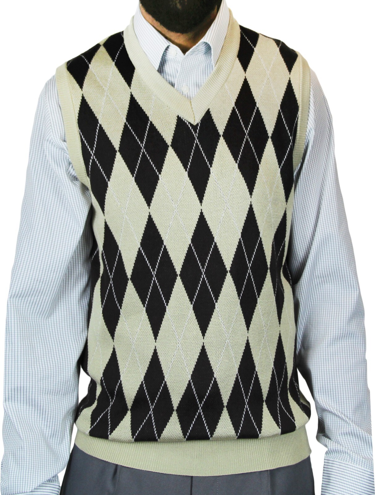 Blue Ocean Mens Big & Tall Jacquard Sweater Vest (SV-245BM)