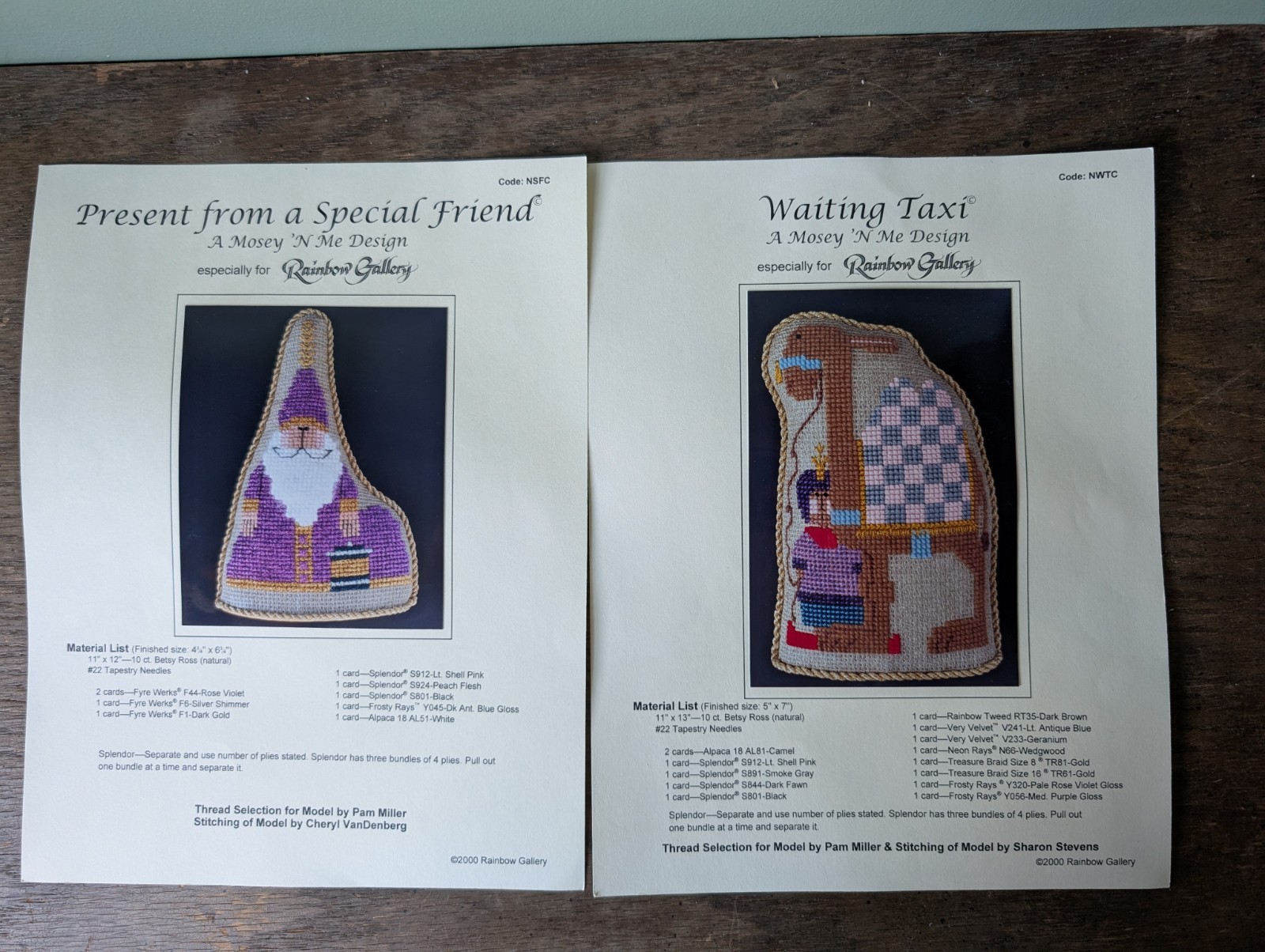 Lot of 10 Rainbow Gallery Nativity Needlepoint Patterns w/ Thread Material 2000