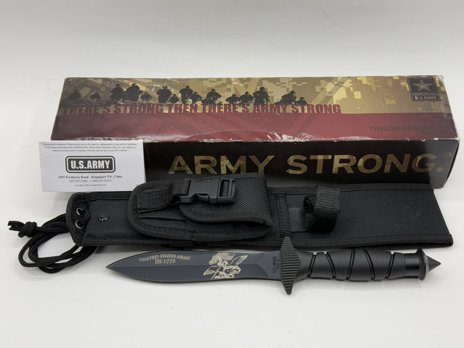 U.S. Army ARMY11 Double Edge Knife with Bone Crusher Pommel High Carbon Steel