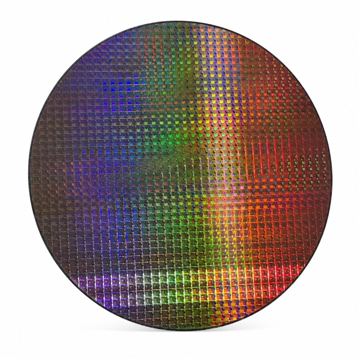12 Inch Silicon Wafer Display with Stand CMOS IC Pattern STEM Decor
