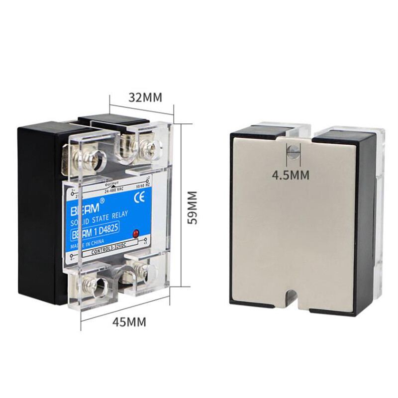 SSR Single Phase Solid State Relay 10A - 100A DC-AC DC-DC 3-32 VDC / 5-200 VDC