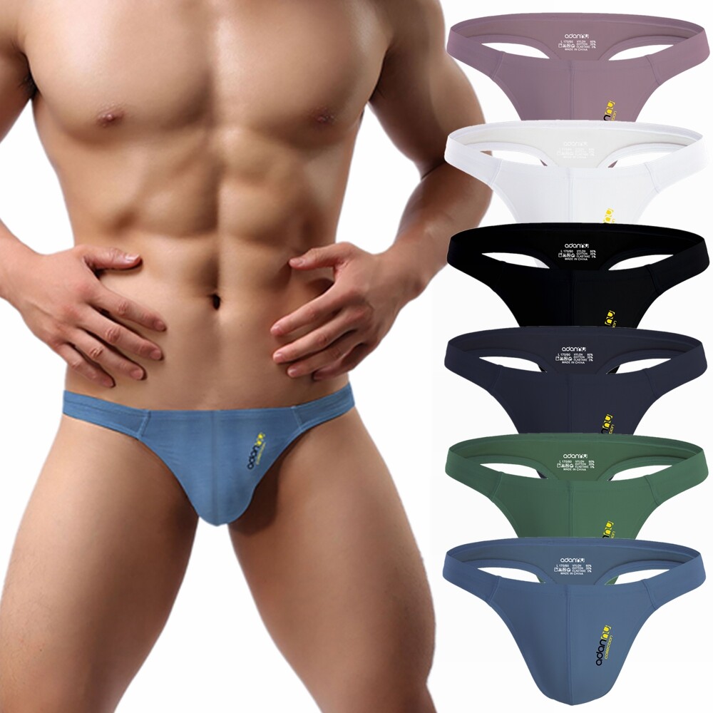 1 3 4 Pack Lot Men's Underwear Comfy Soft Modal Thongs G-string Lingerie