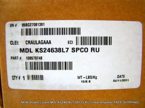 NEW Alcatel Lucent MDL KS24638L7 SPCO RU Linear Amplifier FREE SHIPPING!