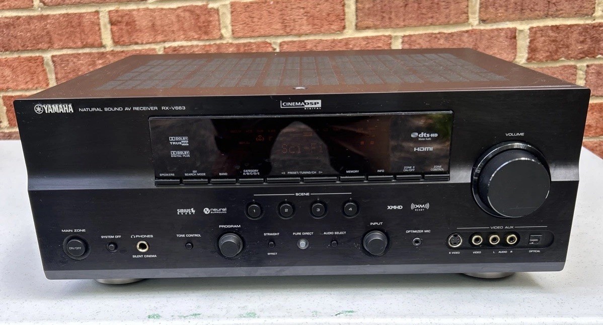 Yamaha RX-V663 7.1 Channel HDMI AV Receiver Dolby TrueHD DTS-HD Tested Works