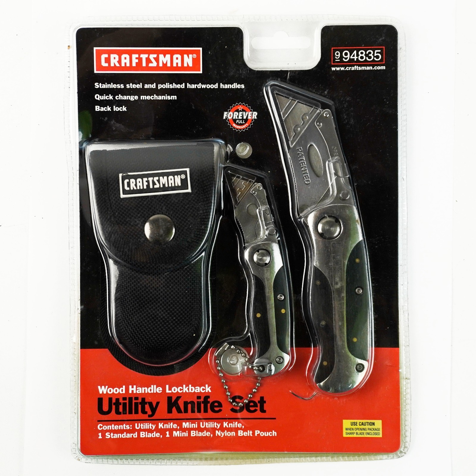 Craftsman 994835 Wood Handle Lockback Utility Knife Set -N