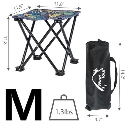 Wind Tour Portable Folding Camping Stool Outdoor Camping Medium Blue -1