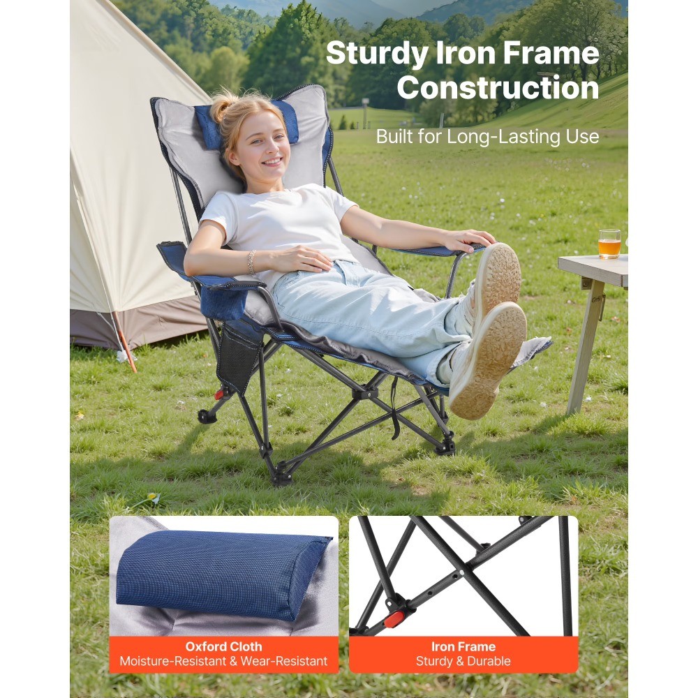 Reclining Camping Chair with 4 Adjustable Positions