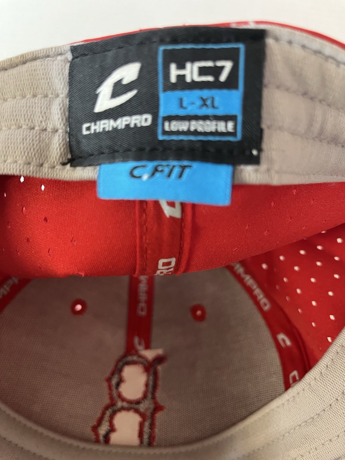 Champro HC7 L-XL Low Profile Boston Baseball Cap Cfit Red
