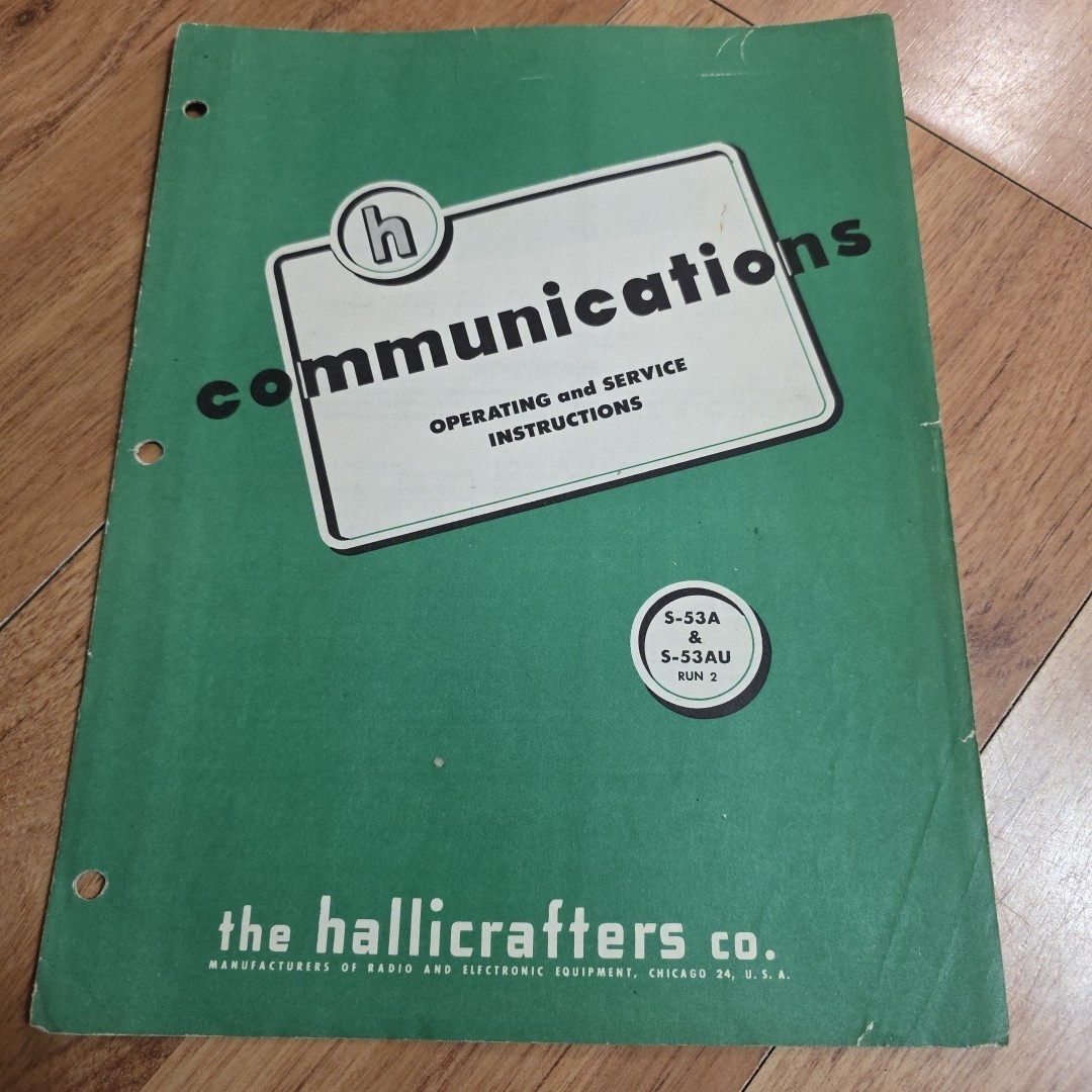 Hallicrafters S-53A & S-53AU operating and Service Manual Original radio ham