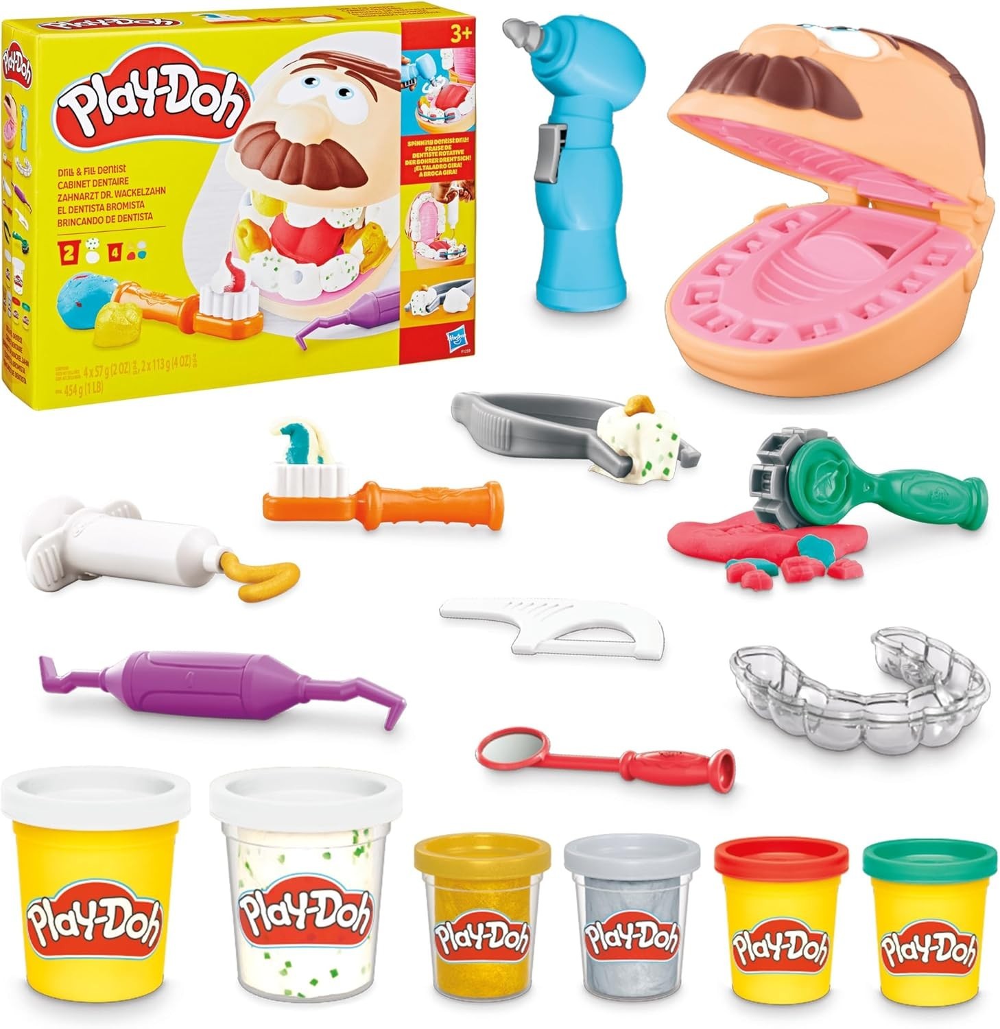 Play-Doh Drill 'N Fill Dentist Toy for Kids 3 Years and up with Cavity and Metal