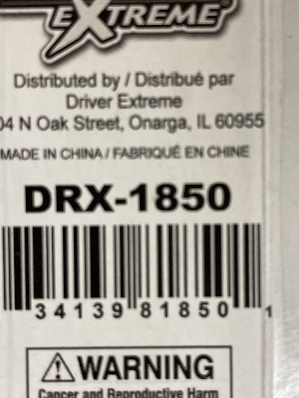 DRX-1850 DRIVER EXTREME STAINLESS STEEL MOUNTING BAR