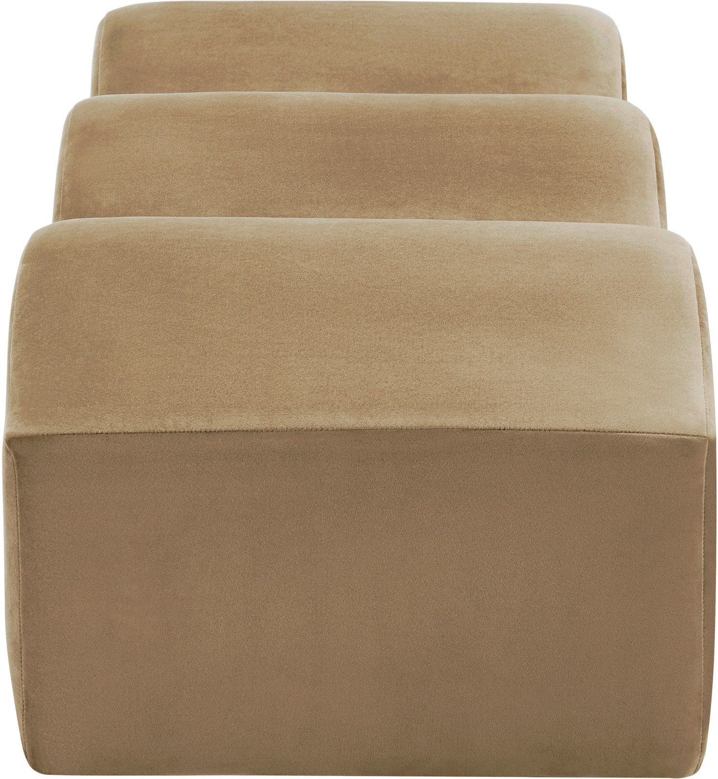 Meridian Furniture Wave Beige Velvet Bench