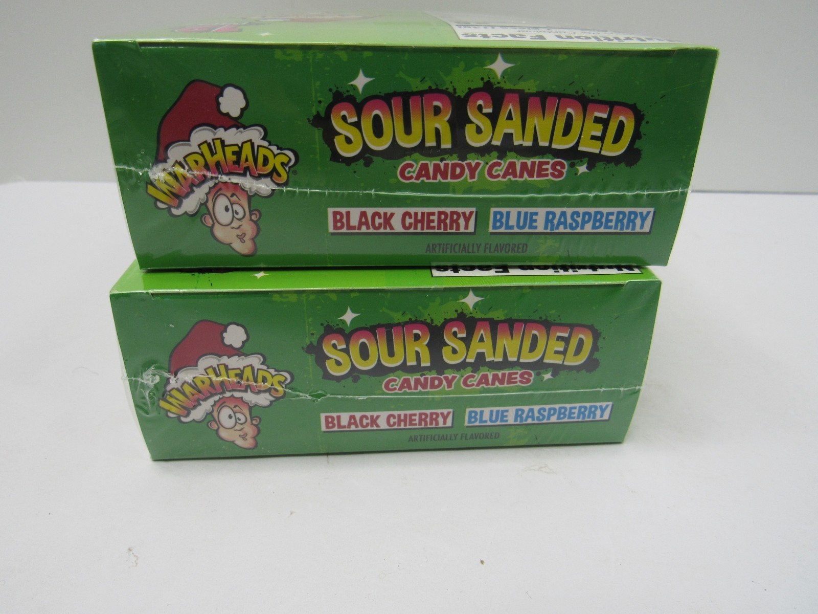 2 Boxes Warheads Sour Sanded Candy Canes 24 Total Cherry Raspberry 7/27 Best Buy