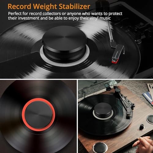 11oz Aluminum Vinyl Record Stabilizer with Bubble - Record Weight Stabilizer