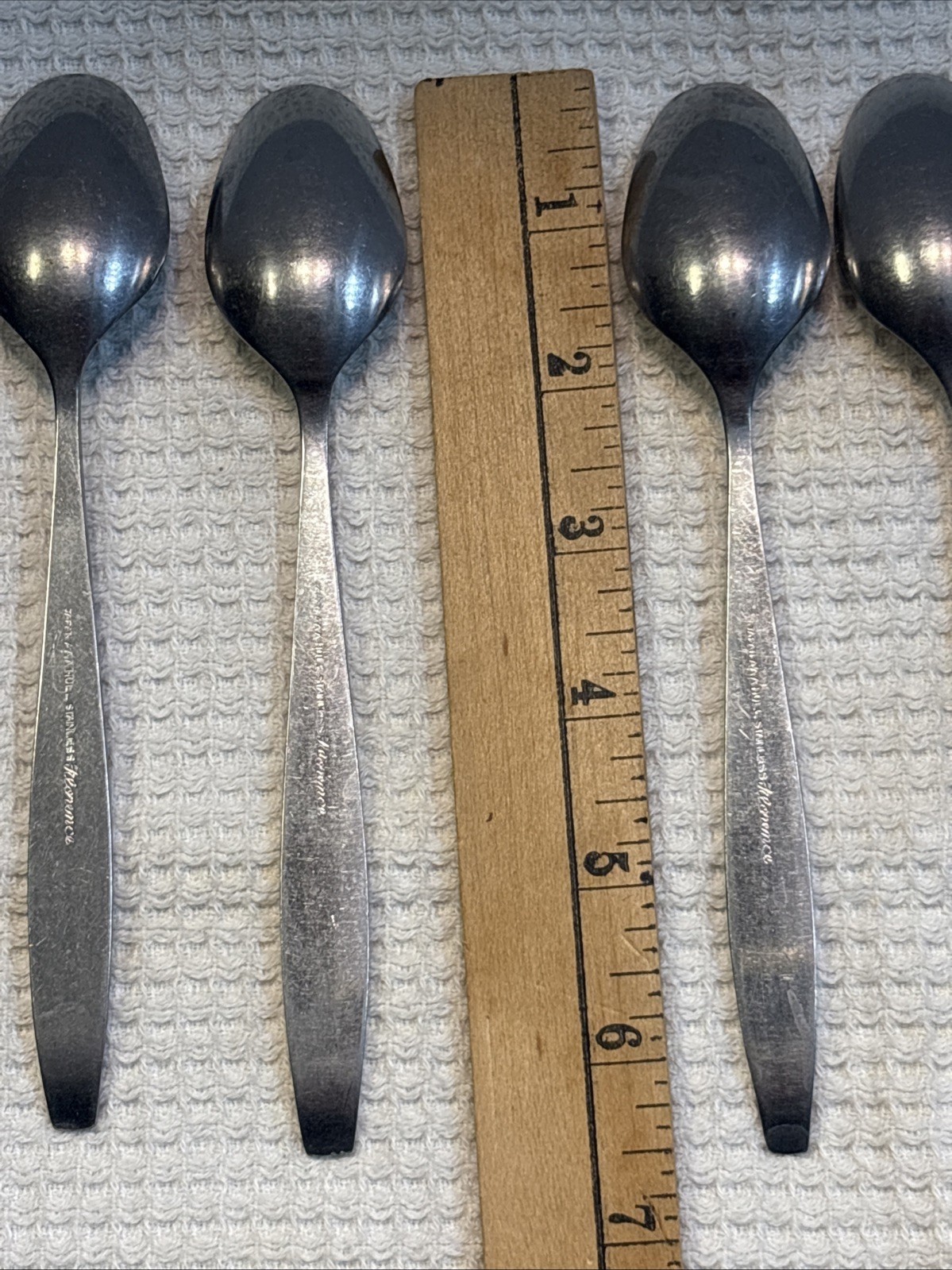 Set Of 9 teaspoons Hull AAA Stainless Florence Pattern ￼