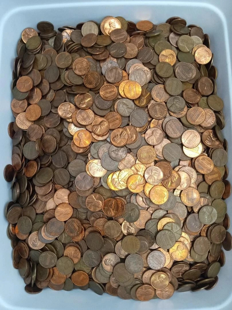 1959-1982 / 10 lbs - 95% Copper Penny Bulk Lincoln Memorial Cent Lot Unsearched
