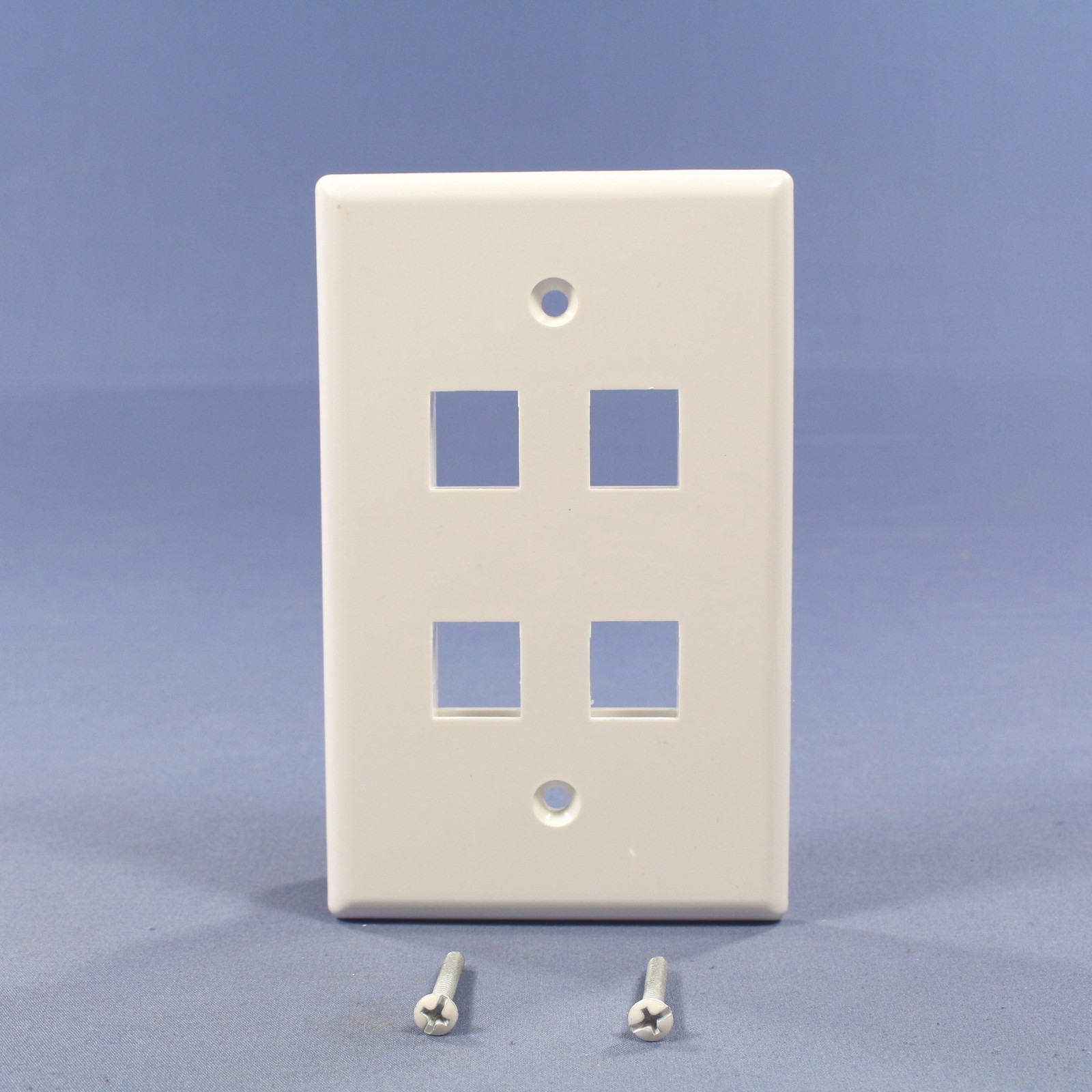 Cooper 5540W-MSP White 1-Gang 4-Port Nylon Wallplate Mid-Size Flush Mount Cover