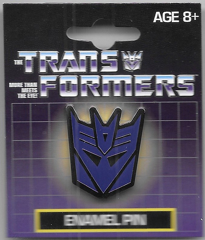 Transformers Decepticon Purple & Silver Face Logo Thick Enamel Metal Pin UNUSED