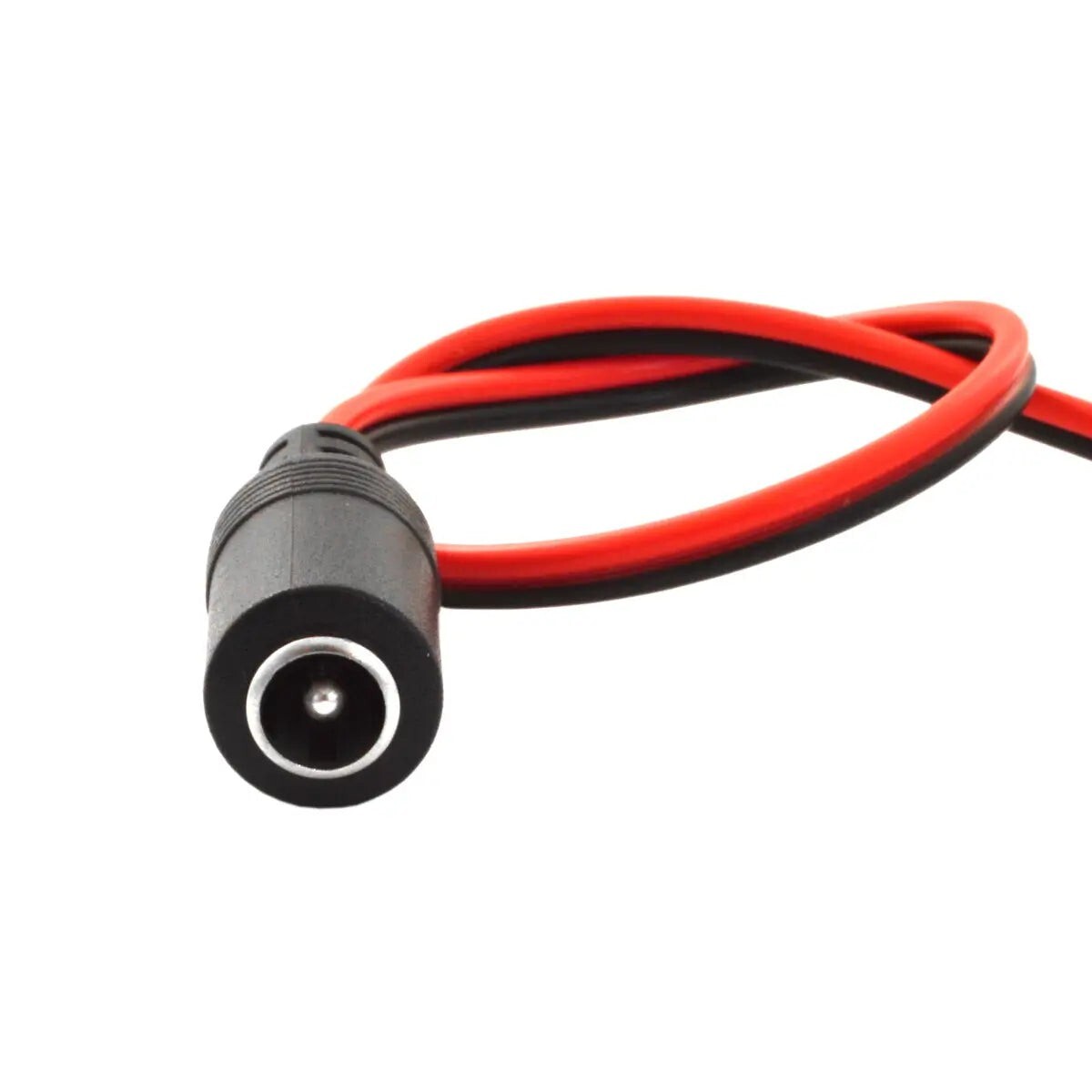 Female Power Pigtail DC 5.5mm x 2.1mm Connector For CCTV Cam LED Strips (5 Pack)