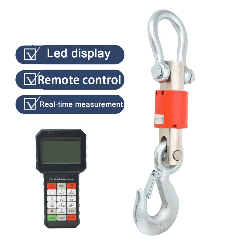 10T Wireless Crane Digital Hoist Scale Rechargeable Hanging Scale w/Remote