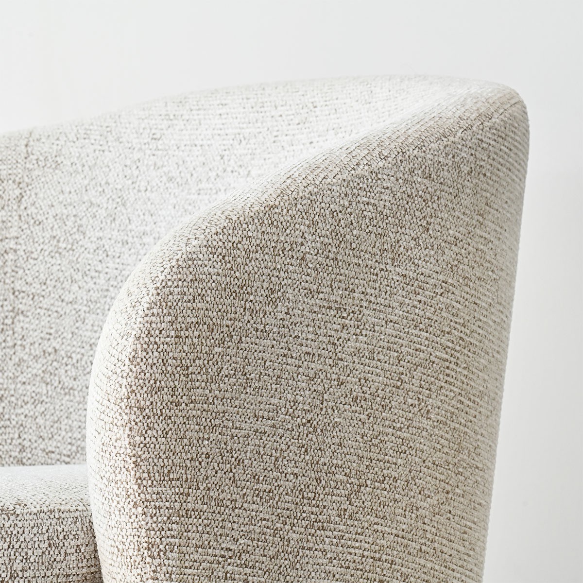 2PCS 360 Swivel Barrel Accent Chair Textured Woven Fabric Upholstered Armchair