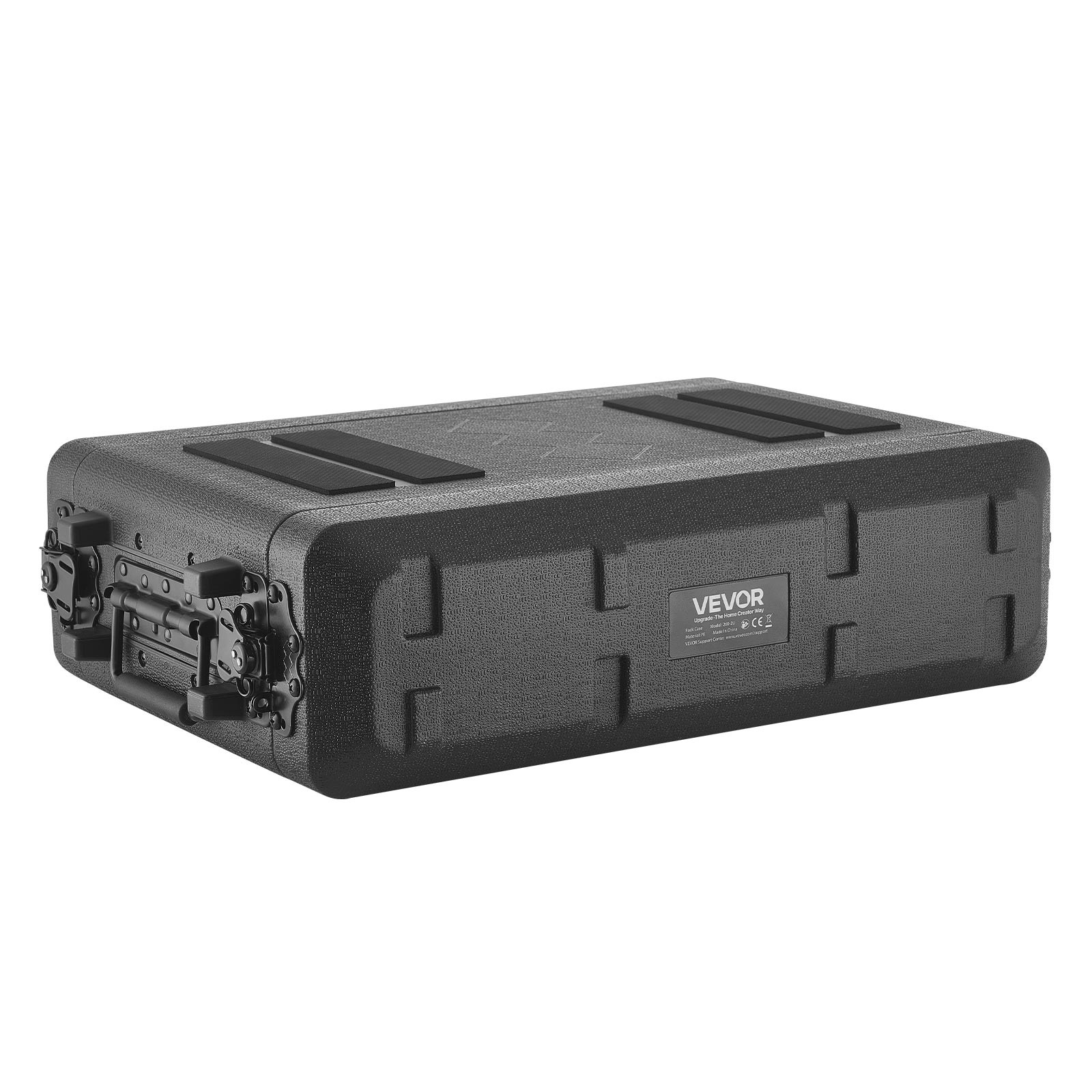VEVOR 2U Rack Case Rackmount Flight Case 12 in with Microphone Compartments