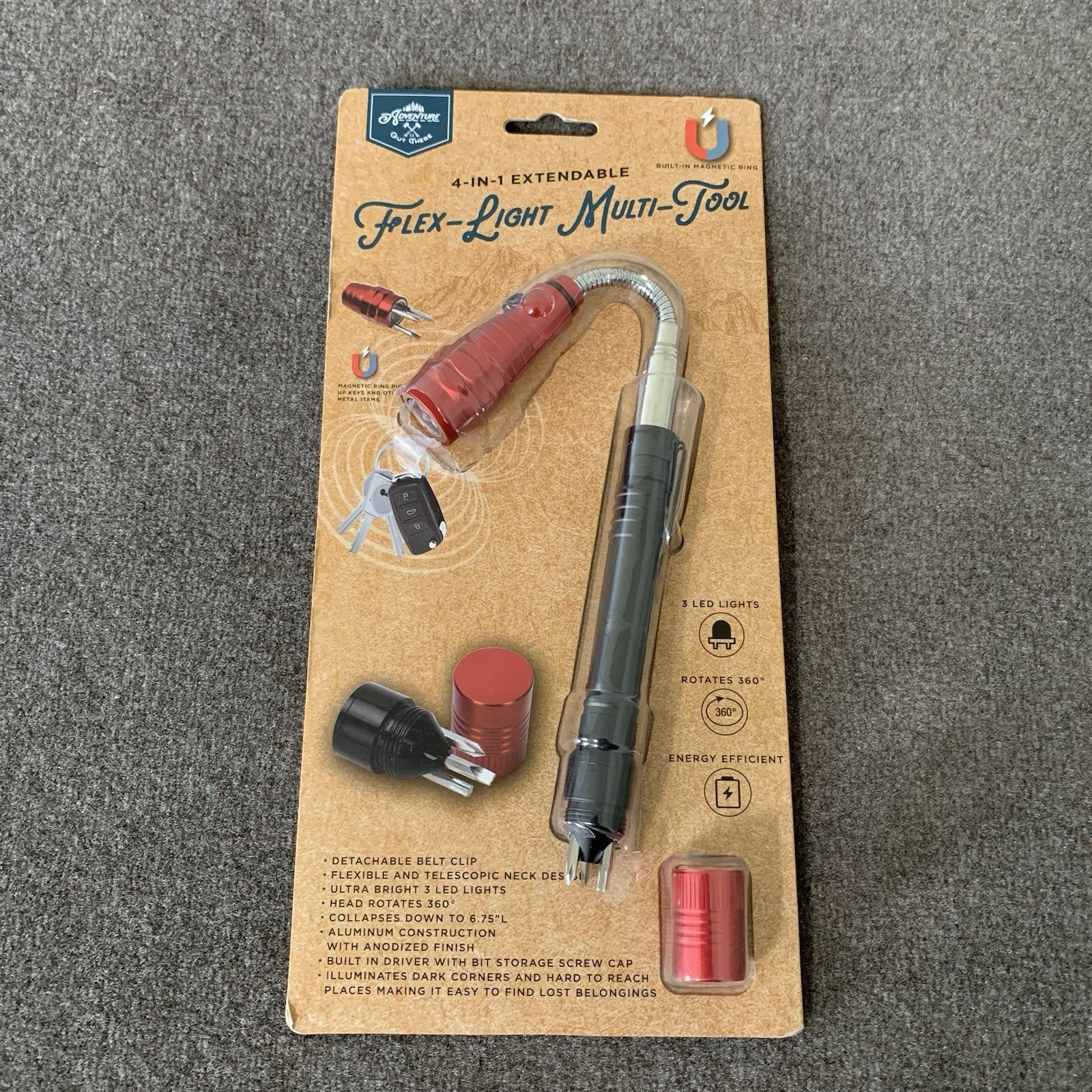 Adventure Men's Four-in-One Extendable Flexi-Light & Multi-Tool