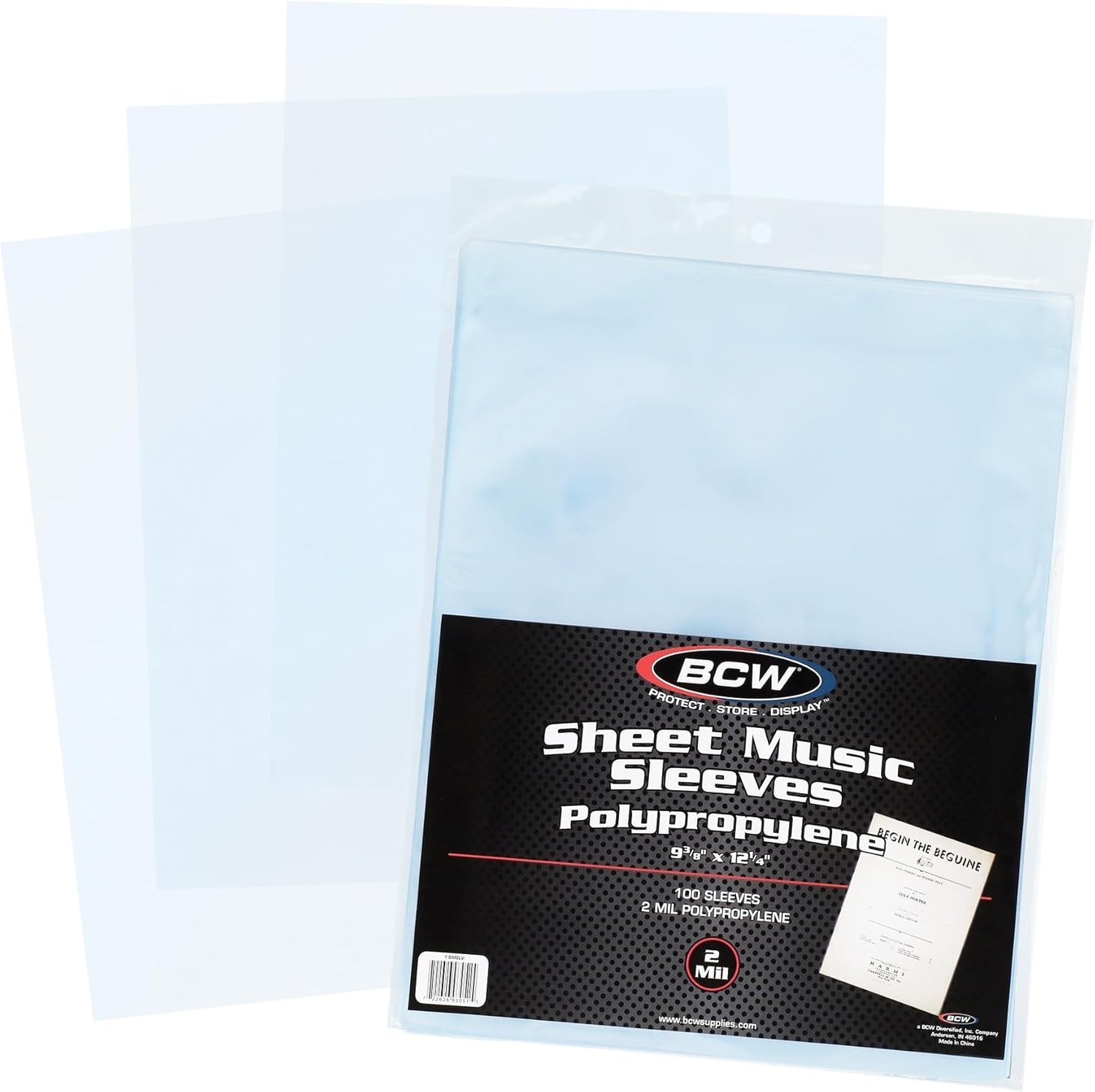 100 BCW Sheet Music Poly Sleeves Quality Acid Free 9 3/8 x 12 1/4 Clear Display