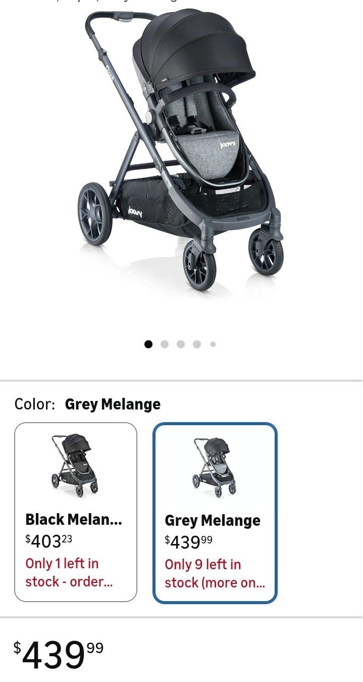 Joovy Qool Modular Stroller Grey Melange 8189 Single Double Triple Ready