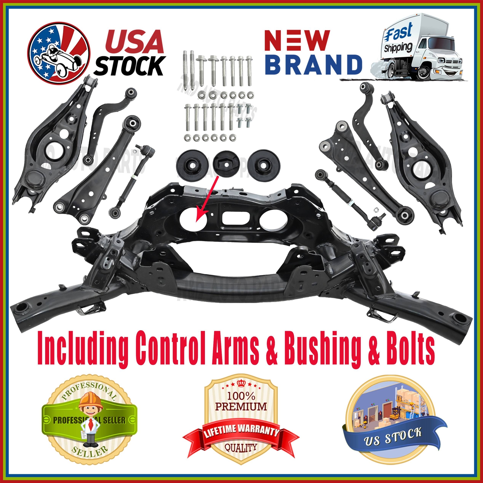Rear Subframe Crossmember for 2006-18 Toyota RAV4 AWD FWD W/Bolts&control Arms