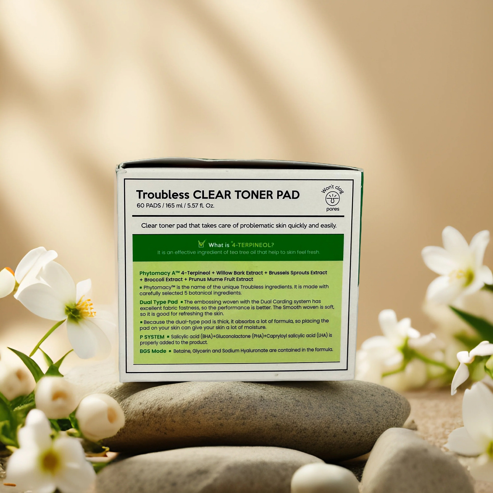 Clears & Refreshes Clear Toner Pad by Troubless – 60 Pads
