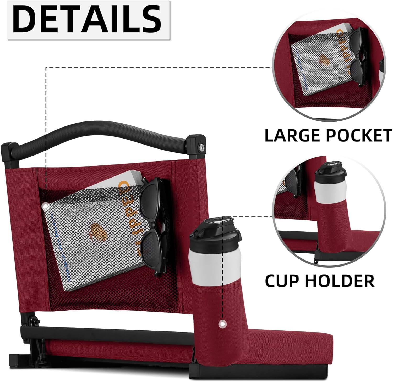 Stadium Seats with Back Support and Thick Cushion Bleacher Seats with Backs and