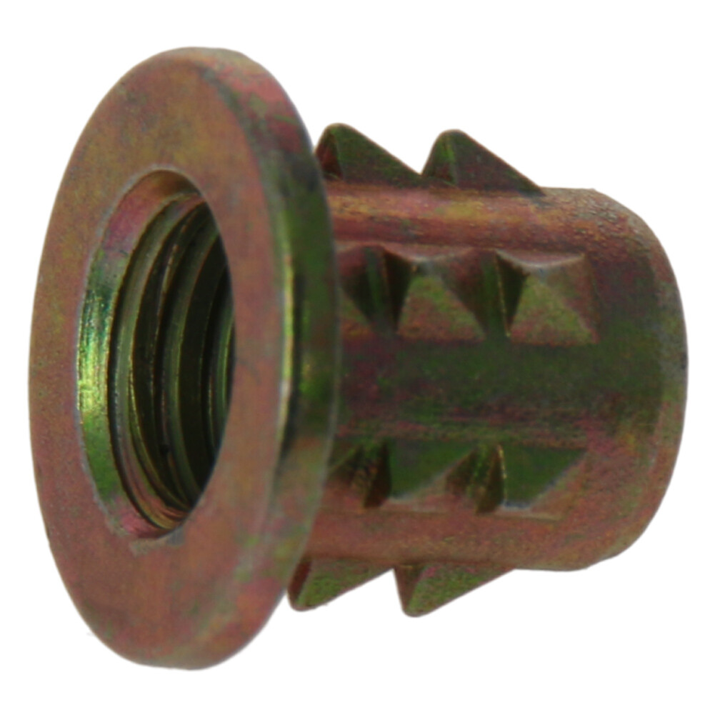 M8x13mm Zinc Alloy Barbed Body Insert Nut Fastener Zinc Plated Furniture Fitting