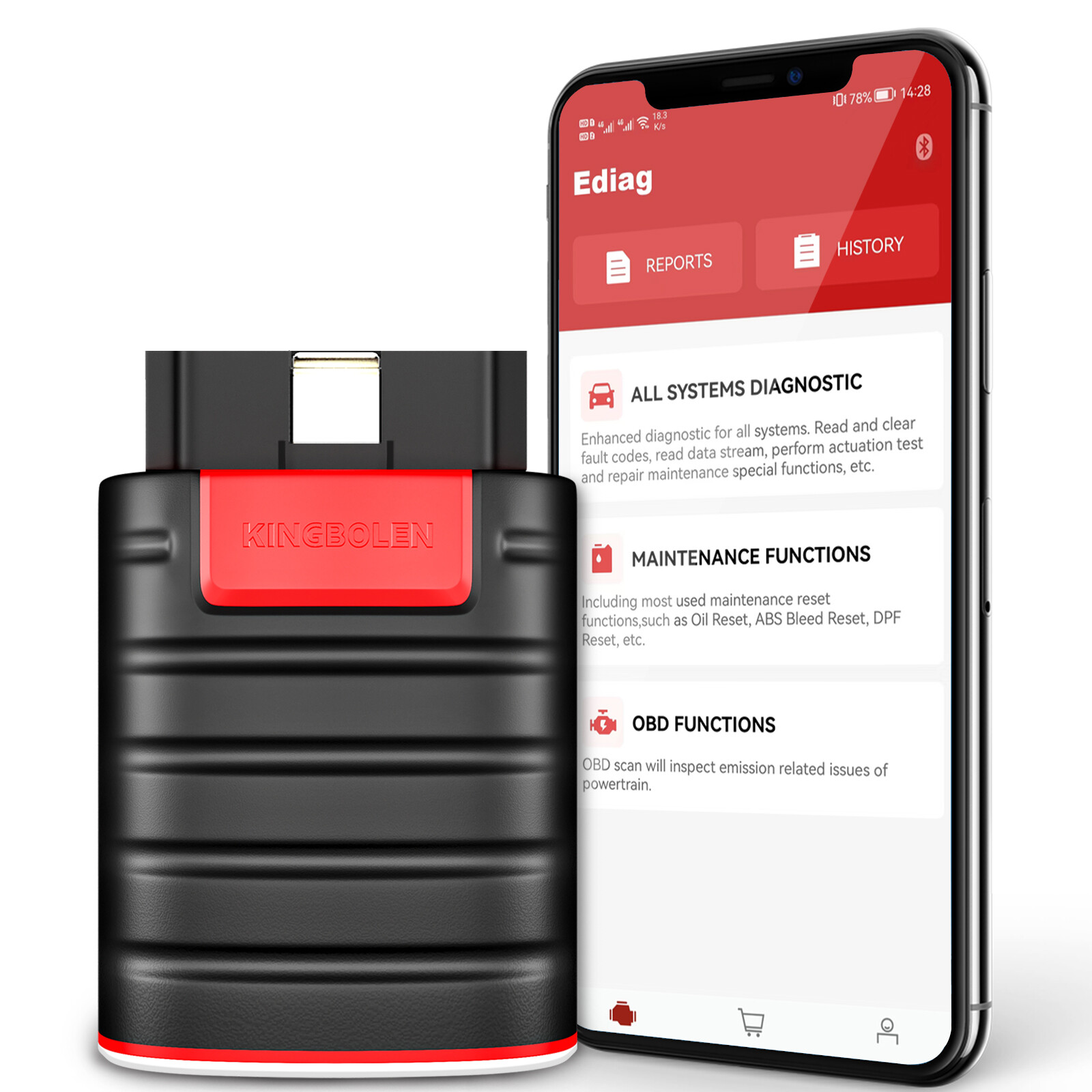 Ediag Old Boot Version OBD2 Scanner Car Diagnostic Tool ECU Coding as Thinkdiag